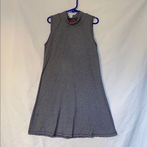 Black & Gray striped A-line dress, sz10/12.